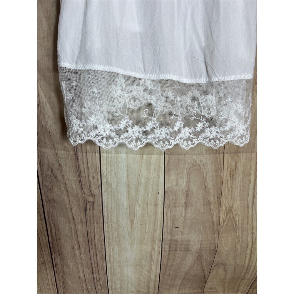 POL White Lace Bottom Feminine  Cottagecore Small Baby Doll Sun Dress Women’s S - Picture 3 of 8